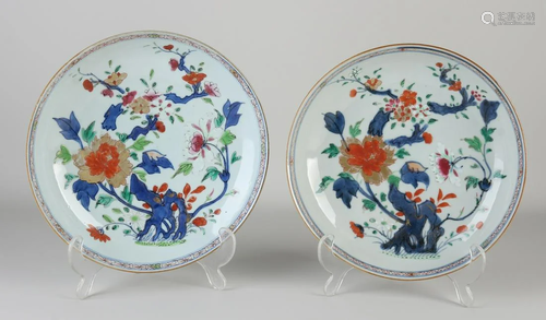 Two 18th century Chinese porcelain plates with