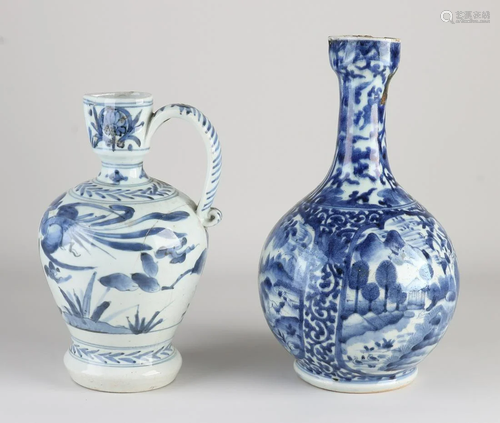 Two 18th century Japanese porcelain Arita jugs with