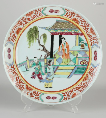 Large antique Chinese porcelain Family Rose dish with