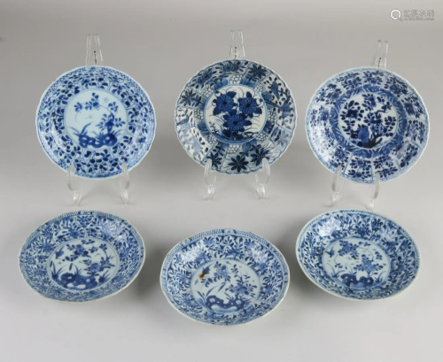 Six 18th - 19th century Chinese porcelain dishes with