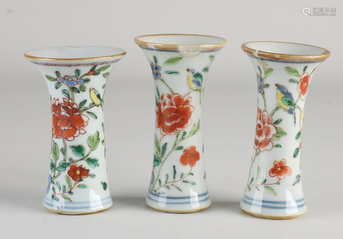 Three 18th century Chinese porcelain miniature vases.