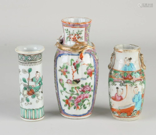 Three 18th - 19th century Chinese porcelain Cantonese