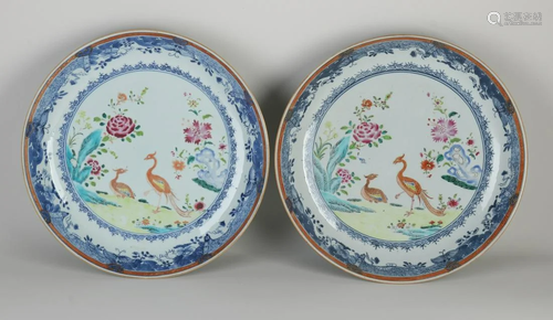 Two rare 18th century Chinese porcelain Family Rose