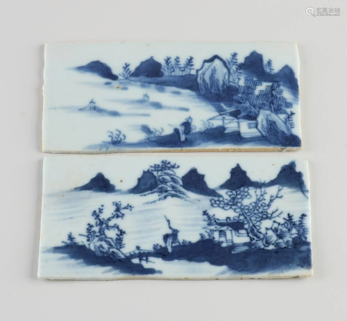 Two 18th century Chinese porcelain Cheng Lung plaques