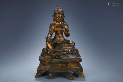 Seated gilt bronze Buddha