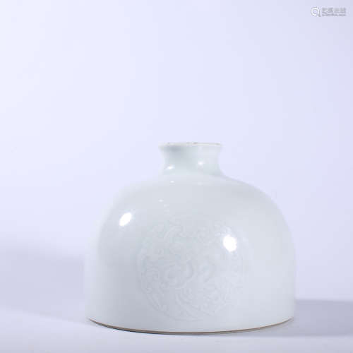 Qing Dynasty-Kangxi white glazed water bowl