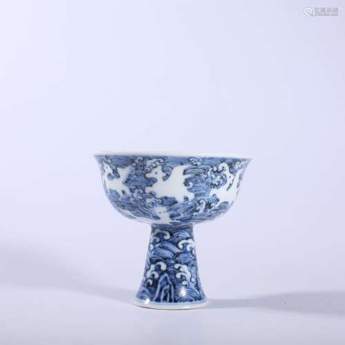 Ming Dynasty-Xuande Blue and White High-foot Bowl