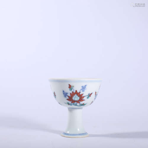 Ming Dynasty-Chenghua Colorful High-footed Bowl