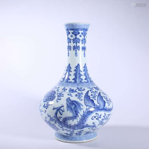 Qing-Guangxu blue and white vase