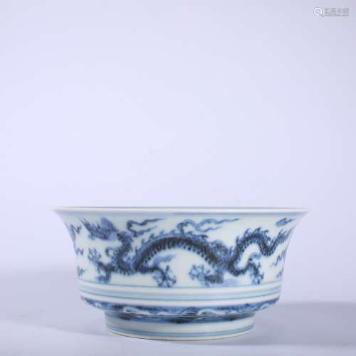 Ming-Xuande Blue and White Dragon Bowl