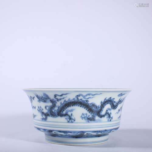 Ming-Xuande Blue and White Dragon Bowl