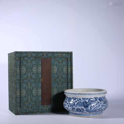 Qing Dynasty-Kangxi blue and white phoenix wear wrapped with...