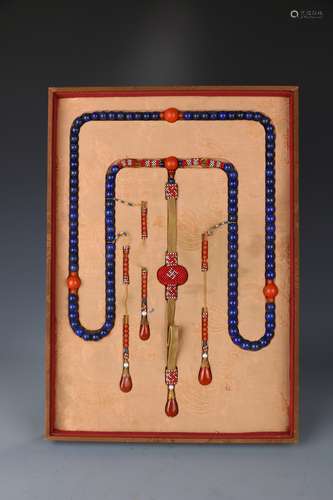 Qing Dynasty lapis lazuli beads