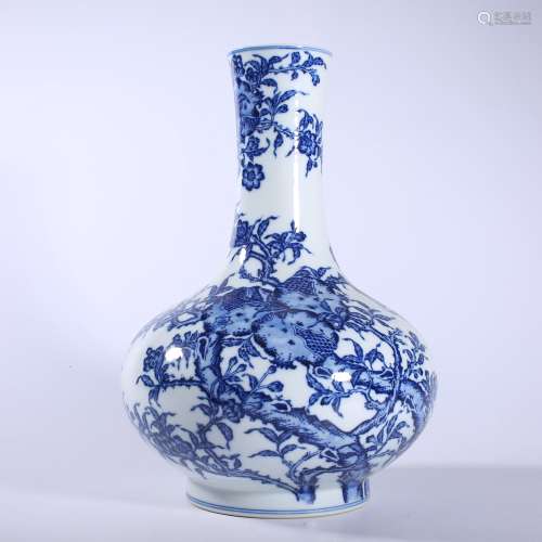 Qing Dynasty-Qianlong Blue and White Flat Vase