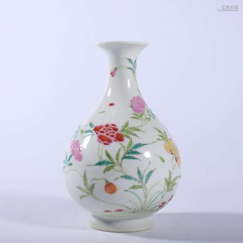 Qing-Guangxu famille rose jade pot spring