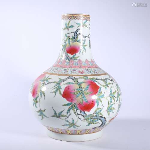 Qing-Guangxu famille rose celestial bottle