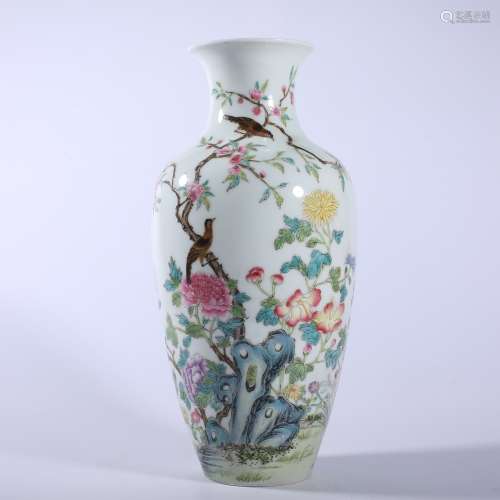 Qing-Qianlong famille rose vase