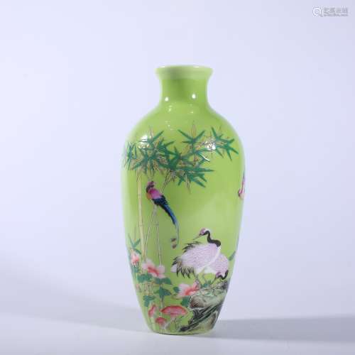 Qing-Yongzheng famille rose poem bottle
