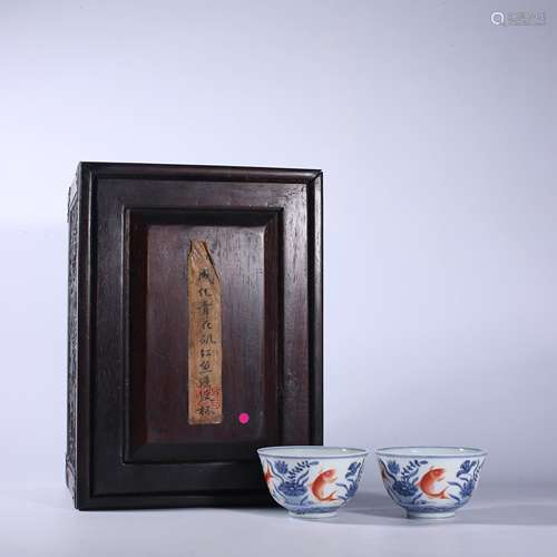 Ming-Chenghua Blue and White Alum Red Cup