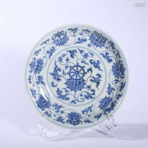 Ming Dynasty-Chenghua Blue and White Flower Plate