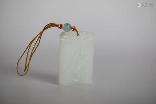 18TH Hetian white jade accessories