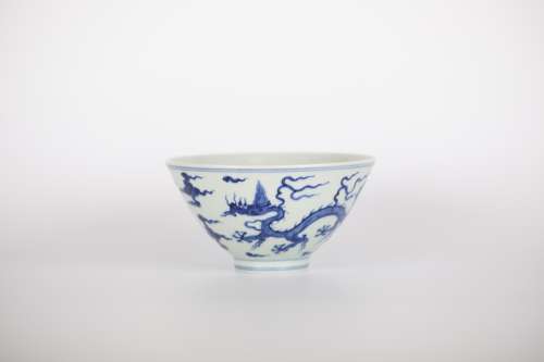 17TH Chinese Dragon Porcelain Bowl