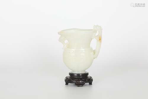 Ming Hetian white jade cup