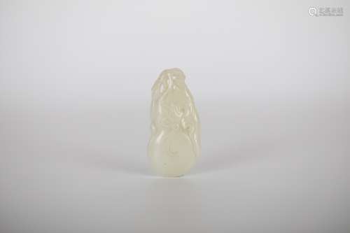 18TH Hetian white jade gourd