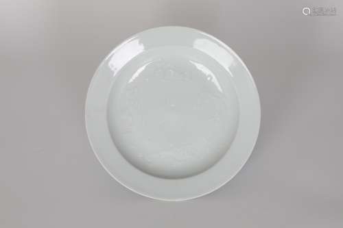 White porcelain carved plate