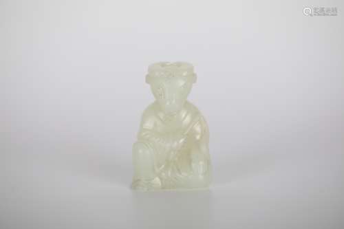 18th，Hetian white jade Cattle