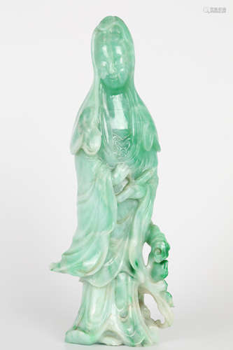 18TH Jade guanyin statue