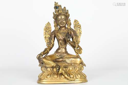 18TH gilt bronze Buddha