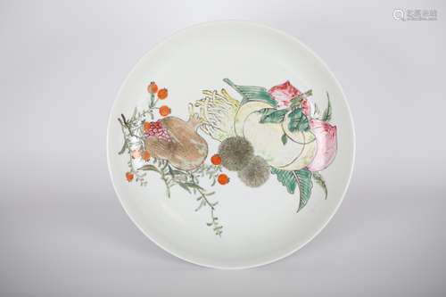 19TH Fen cai melon and fruit pattern plate