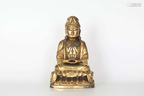 Yuan Gilt bronze Buddha statue