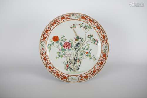 18TH Fencai Peony Flower Plate