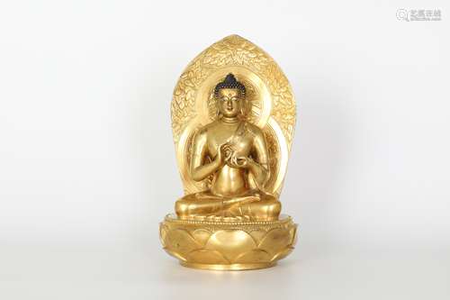 18TH Gilt bronze Buddha statue