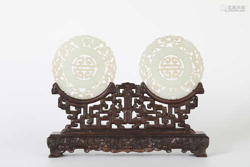 18TH-19TH century, A pair of white jade