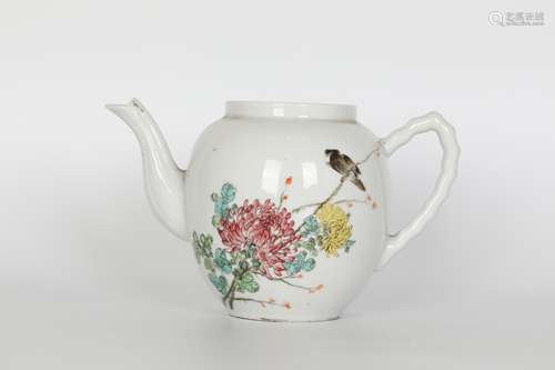 20TH pastel glazed floral teapot