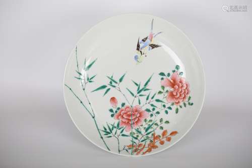 18TH Fen cai flower and bird pattern plate