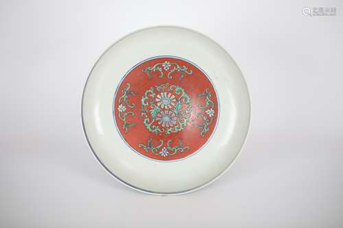 17TH Doucai flower pattern plate