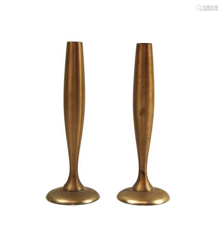 PAIR OF BRASS DIRILYTE CANDLESTICKS