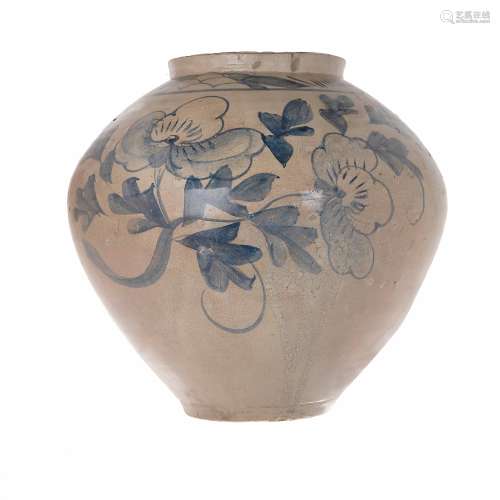 KOREAN BLUE AND WHITE JAR