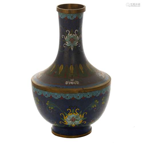 BLUE CLOISONNE VASE