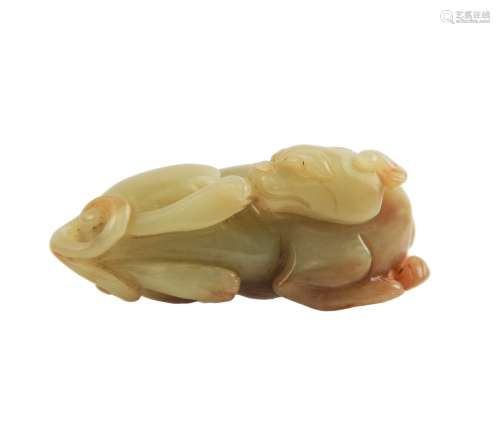 CARVED YELLOW JADE CAT
