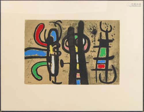 FRAMED JOAN MIRO COLORFUL PRINT