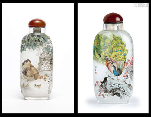 TWO FINE INSIDE-PAINTED SNUFF BOTTLES