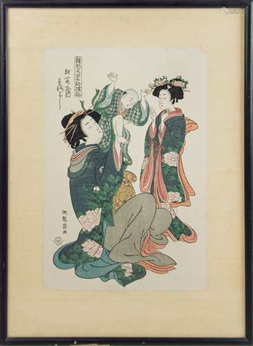 JAPANESE WOODBLOCK, ISODA KORYUSAI (1735-1810)