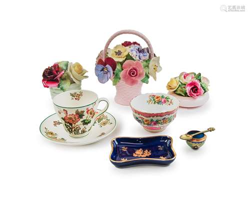 GROUP OF NINE ENGLISH BONE CHINA /PORCELAIN