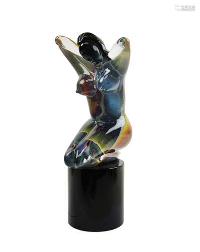 OSCAR ZANETTI MURANO ART GLASS NUDE LADY SCULPTURE