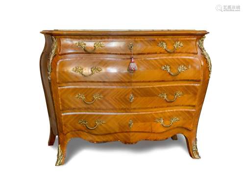 FRENCH LOUIS XV STYLE MARBLE TOP COMMODE